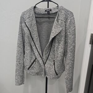 Torrid Zip Up Moto Jacket Women's Gray Blazer Plus Size 0x